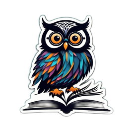 owl colorful book SVG PNG design with clean design elements