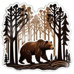 nature bear forest SVG PNG design with clean design elements