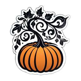 pumpkin vine SVG PNG design with clean design elements