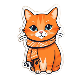 cartoon cat scarf SVG PNG design