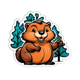 friendly beaver SVG PNG design with clean design elements