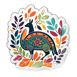 kangaroo leaves floral SVG PNG design with clean design elements, orange and red floral elements