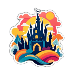 castle sunset SVG PNG design