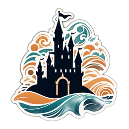 castle waves SVG PNG design with clean design elements