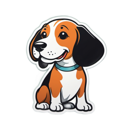 cartoon beagle sticker SVG PNG design with clean design elements