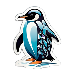painting penguin SVG PNG design with clean design elements