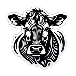 black white cow SVG PNG design with clean design elements