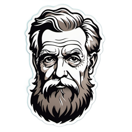 bearded man sticker SVG PNG design with clean design elements
