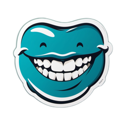 sticker happy smile SVG PNG design with clean design elements