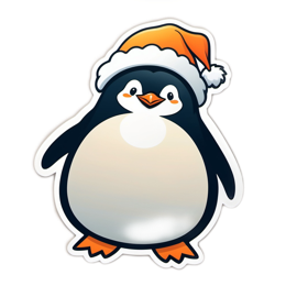 christmas penguin SVG PNG design with clean design elements