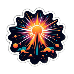 sticker colored explosion SVG PNG design with clean design elements
