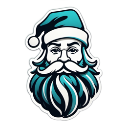 santa claus sticker SVG PNG design with clean design elements