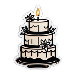 cake birthday floral SVG PNG design with red and green floral elements