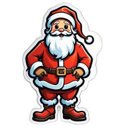 fantasy santasticker SVG PNG design with clean design elements