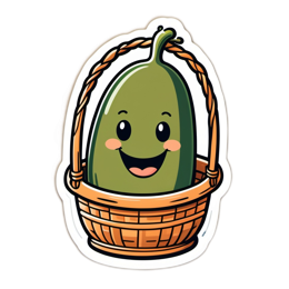 sticker cartoon basket SVG PNG design
