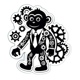 monkey gears SVG PNG design with clean design elements