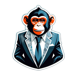 artsy monkey suit SVG PNG design