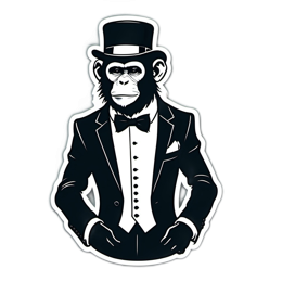 fashion tuxedo monkey SVG PNG design with clean design elements