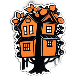 fantastic houses SVG PNG design with clean design elements