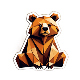 bear polygonal sticker SVG PNG design with clean design elements