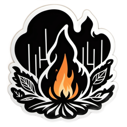 fire leaf SVG PNG design with clean design elements, black and orange floral elements