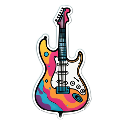 guitar colorful SVG PNG design with clean design elements