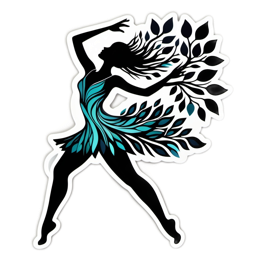 dance leaves SVG PNG design with black and red floral elements