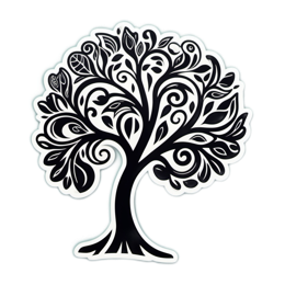 black tree SVG PNG design with clean design elements