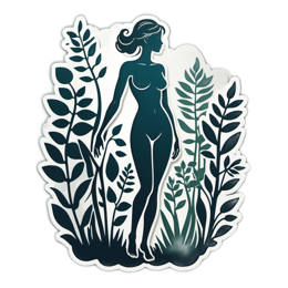 nature female silhouette SVG PNG design with clean design elements
