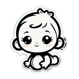 kawaii baby SVG PNG design with clean design elements