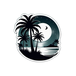 night scene palms SVG PNG design