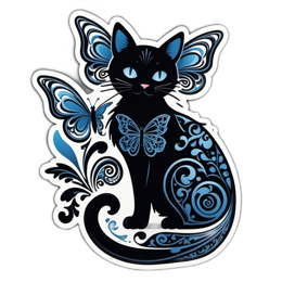 artistic cat butterflies SVG PNG design