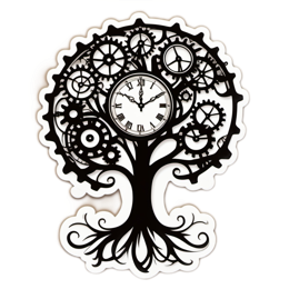clock tree gears SVG PNG design with clean design elements
