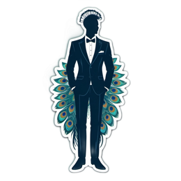 peacock suit SVG PNG design with clean design elements