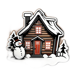 christmas snowman house SVG PNG design with clean design elements