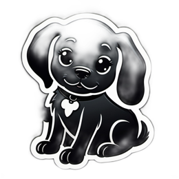 cute black dog SVG PNG design with clean design elements