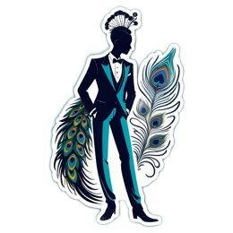 peacock tuxedo SVG PNG design with clean design elements