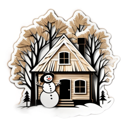 snowman house SVG PNG design with clean design elements