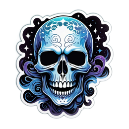 skull starry pattern SVG PNG design with clean design elements