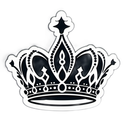 crown black white SVG PNG design with clean design elements