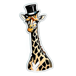 giraffe hat cartoon SVG PNG design with clean design elements