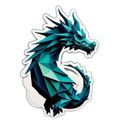 dragon polygonal SVG PNG design with clean design elements