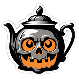 teapot skull SVG PNG design with clean design elements