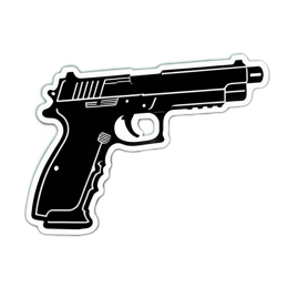 black gun sticker SVG PNG design with clean design elements
