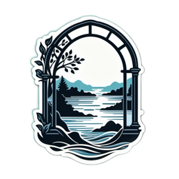 artistic view river SVG PNG design