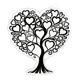 hearts tree SVG PNG design with clean design elements