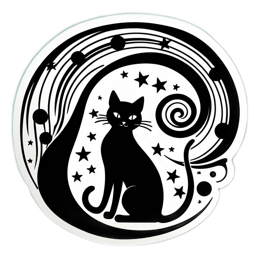 cat stars SVG PNG design with clean design elements