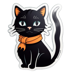 sticker blackcat scarf SVG PNG design