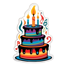 cake colorful candles SVG PNG design