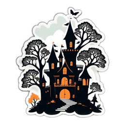 halloween castle SVG PNG design with clean design elements